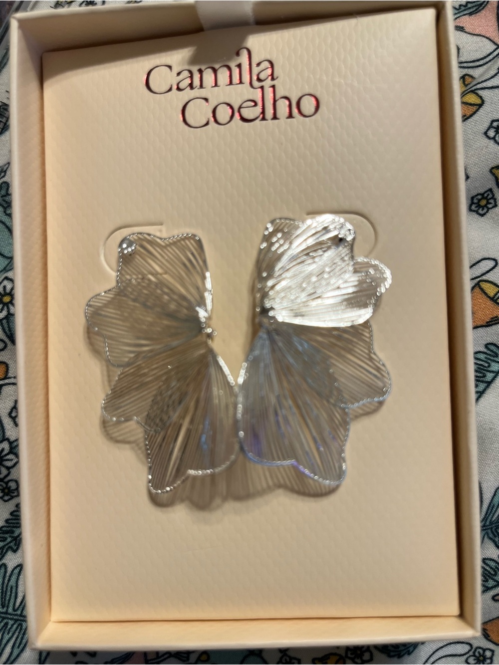 Camila Coelho Silver Floral Hair Clip Set